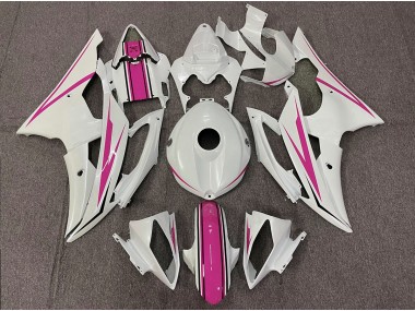 2008-2016 Gloss White and Pink Yamaha R6 Fairings for Sale