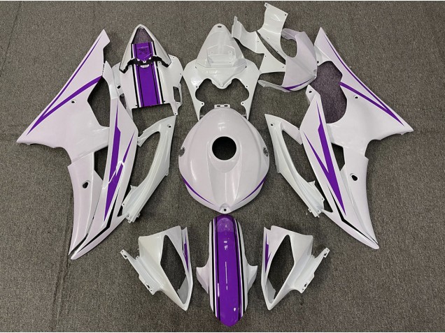 2008-2016 Gloss White and Purple Yamaha R6 Fairings for Sale 2008-2016 Gloss White and Purple Yamaha R6 Fairings for Sale