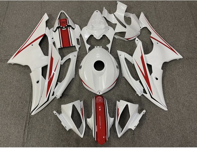 2008-2016 Gloss White and Red Yamaha R6 Fairings for Sale 2008-2016 Gloss White and Red Yamaha R6 Fairings for Sale