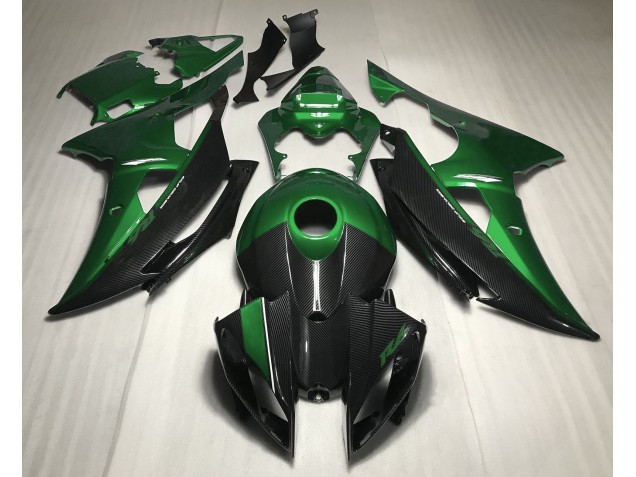 2008-2016 Green w Carbon Style Yamaha R6 Fairings for Sale