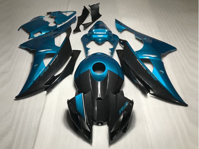 2008-2016 Light Blue w Carbon Style Yamaha R6 Fairings for Sale