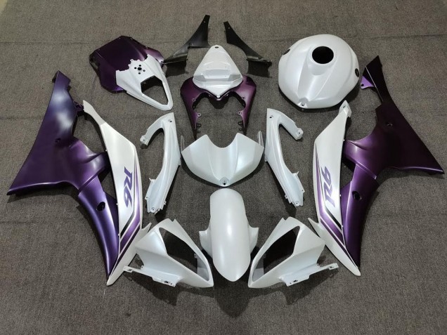 2008-2016 Matte White and Purple Yamaha R6 Fairings for Sale 2008-2016 Matte White and Purple Yamaha R6 Fairings for Sale