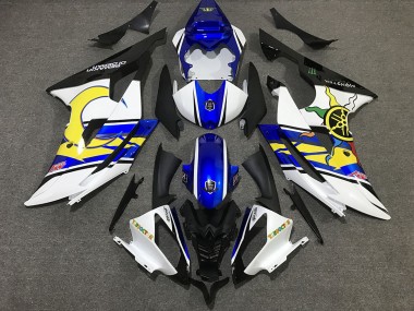 2008-2016 White and Blue Custom Yamaha R6 Fairings for Sale