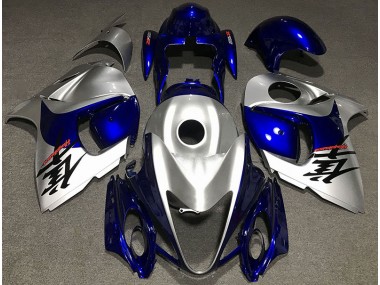2008-2019 Gloss Silver and Blue Suzuki GSXR 1300 Fairings for Sale