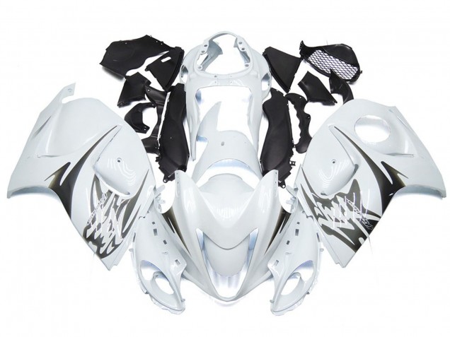 2008-2019 Gloss White with Silver Style logos Suzuki GSXR 1300 Fairings for Sale 2008-2019 Gloss White with Silver Style logos Suzuki GSXR 1300 Fairings for Sale