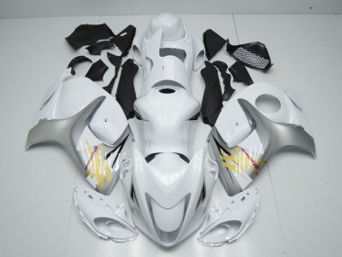 2008-2019 White and Silver Suzuki GSXR 1300 Fairings for Sale