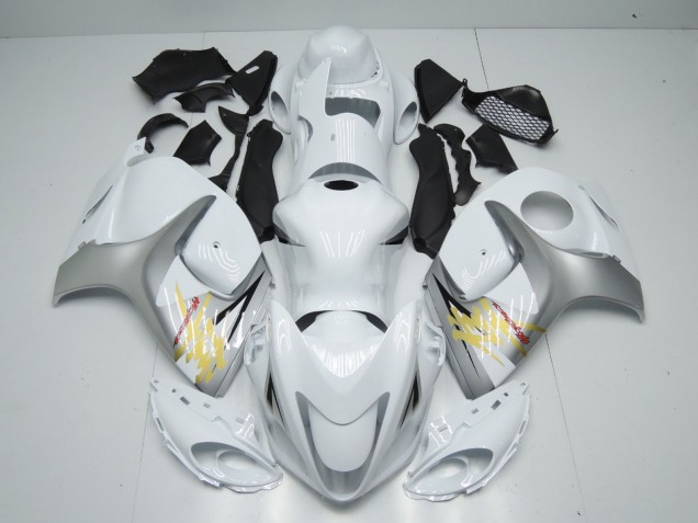 2008-2019 White and Silver Suzuki GSXR 1300 Fairings for Sale 2008-2019 White and Silver Suzuki GSXR 1300 Fairings for Sale