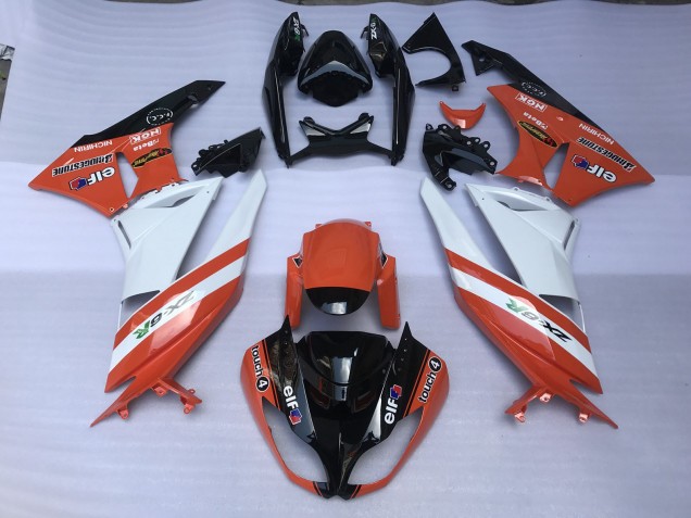2009-2012 Gloss Orange & Logos Kawasaki ZX6R Fairings for Sale 2009-2012 Gloss Orange & Logos Kawasaki ZX6R Fairings for Sale