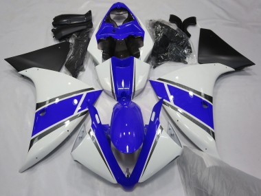 2009-2012 Gloss White and Blue Yamaha R1 Fairings for Sale
