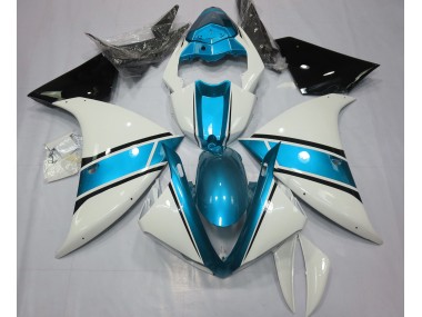 2009-2012 Gloss White and Light Blue Yamaha R1 Fairings for Sale