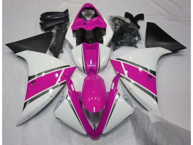 2009-2012 Gloss White and Pink Yamaha R1 Fairings for Sale 2009-2012 Gloss White and Pink Yamaha R1 Fairings for Sale