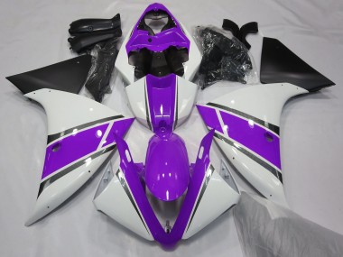 2009-2012 Gloss White and Purple Yamaha R1 Fairings for Sale