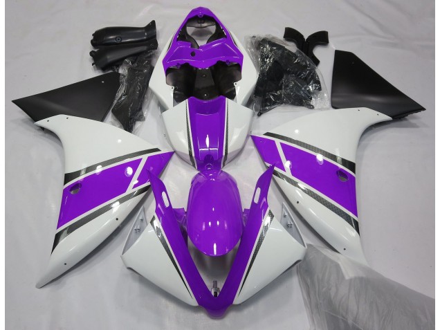 2009-2012 Gloss White and Purple Yamaha R1 Fairings for Sale 2009-2012 Gloss White and Purple Yamaha R1 Fairings for Sale
