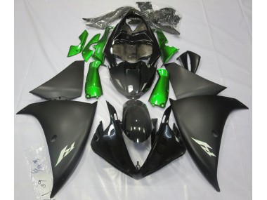 2009-2012 Matte Black & Green Yamaha R1 Fairings for Sale