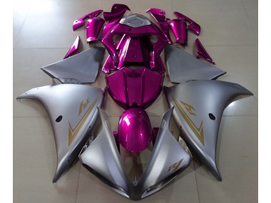 2009-2012 Matte Silver & Pink Yamaha R1 Fairings for Sale