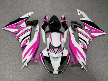 2009-2012 Pink White and Black Zag Kawasaki ZX6R Fairings for Sale