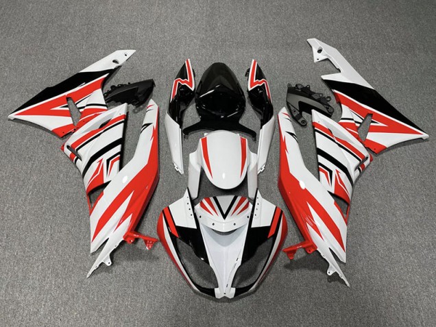 2009-2012 Red White and Black Zag Kawasaki ZX6R Fairings for Sale 2009-2012 Red White and Black Zag Kawasaki ZX6R Fairings for Sale