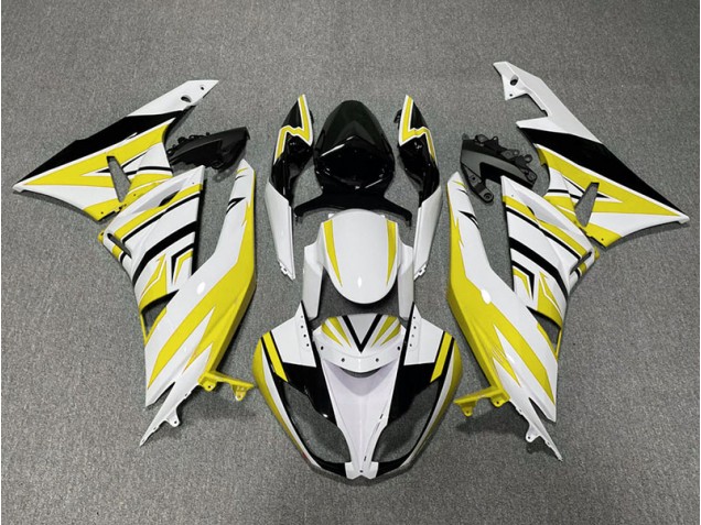 2009-2012 Yellow White and Black Zag Kawasaki ZX6R Fairings for Sale 2009-2012 Yellow White and Black Zag Kawasaki ZX6R Fairings for Sale