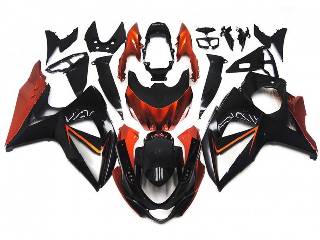 2009-2016 Custom Orange and Black with Silver inlay Suzuki GSXR 1000 Fairings for Sale 2009-2016 Custom Orange and Black with Silver inlay Suzuki GSXR 1000 Fairings for Sale