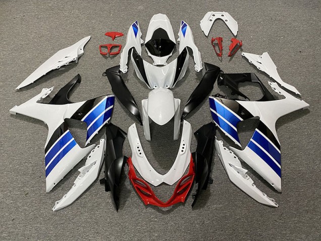 2009-2016 Gloss White Blue Black and Red Suzuki GSXR 1000 Fairings for Sale 2009-2016 Gloss White Blue Black and Red Suzuki GSXR 1000 Fairings for Sale