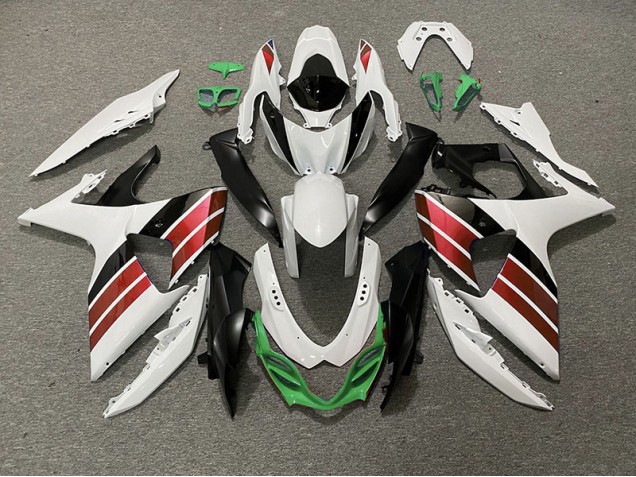 2009-2016 Gloss White Red Black and Green Suzuki GSXR 1000 Fairings for Sale 2009-2016 Gloss White Red Black and Green Suzuki GSXR 1000 Fairings for Sale