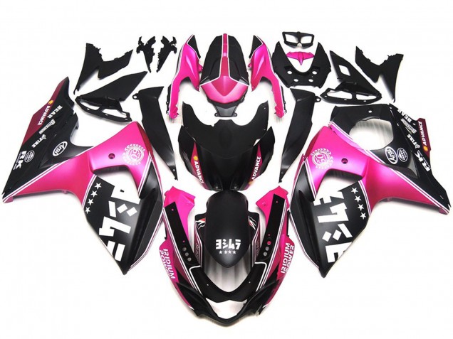 2009-2016 Matte Pink Custom Logos Suzuki GSXR 1000 Fairings for Sale 2009-2016 Matte Pink Custom Logos Suzuki GSXR 1000 Fairings for Sale