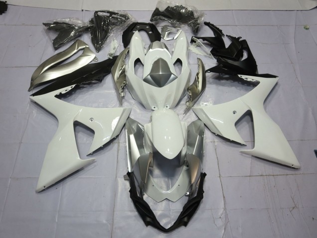 2009-2016 Silver and White Suzuki GSXR 1000 Fairings for Sale 2009-2016 Silver and White Suzuki GSXR 1000 Fairings for Sale