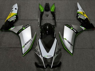 2010-2015 Silver Pirelli & Green Aprilia RSV4 1000 Fairings for Sale
