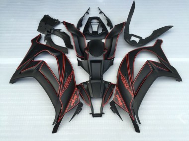 2011-2015 Matte Black and Red Kawasaki ZX10R Fairings for Sale