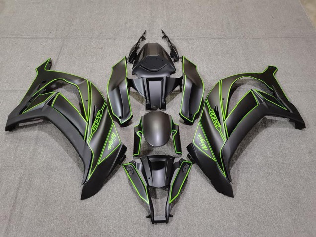 2011-2015 Matte Black & Green Lining Kawasaki ZX10R Fairings for Sale 2011-2015 Matte Black & Green Lining Kawasaki ZX10R Fairings for Sale