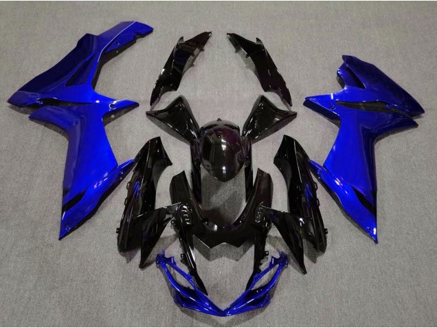 2011-2020 Gloss Black and Aqua Blue Suzuki GSXR 600-750 Fairings for Sale