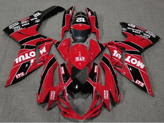 2011-2020 Gloss Red and Black Motul Suzuki GSXR 600-750 Fairings for Sale 2011-2020 Gloss Red and Black Motul Suzuki GSXR 600-750 Fairings for Sale