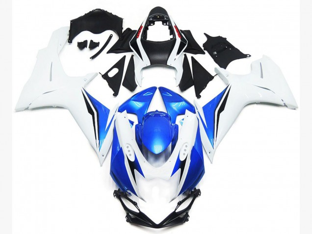 2011-2020 Gloss White and Blue Style Suzuki GSXR 600-750 Fairings for Sale 2011-2020 Gloss White and Blue Style Suzuki GSXR 600-750 Fairings for Sale