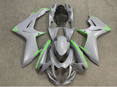 2011-2020 Matte Nardo Gray & Green Accents Suzuki GSXR 600-750 Fairings for Sale