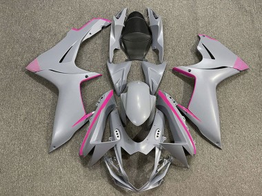 2011-2020 Matte Nardo Gray & Pink Accents Suzuki GSXR 600-750 Fairings for Sale