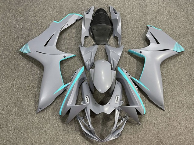 2011-2020 Matte Nardo Gray & Teal Accents Suzuki GSXR 600-750 Fairings for Sale 2011-2020 Matte Nardo Gray & Teal Accents Suzuki GSXR 600-750 Fairings for Sale
