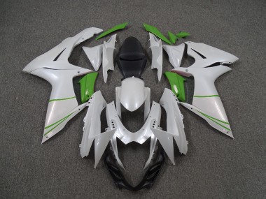 2011-2020 Pearl White and Green Suzuki GSXR 600-750 Fairings for Sale