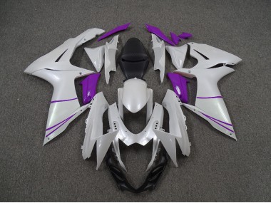 2011-2020 Pearl White and Purple Suzuki GSXR 600-750 Fairings for Sale