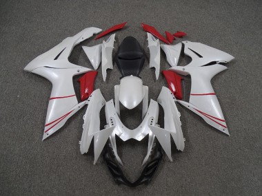 2011-2020 Pearl White and Red Suzuki GSXR 600-750 Fairings for Sale