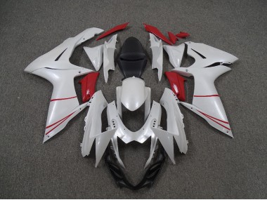 2011-2020 Pearl White and Red Suzuki GSXR 600-750 Fairings for Sale