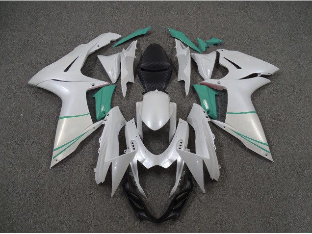 2011-2020 Pearl White and T Blue Suzuki GSXR 600-750 Fairings for Sale