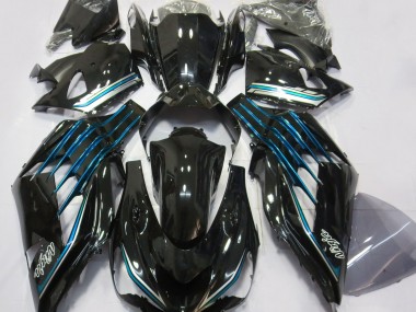 2012-2019 Gloss Black & Light Blue Kawasaki ZX14R Fairings for Sale