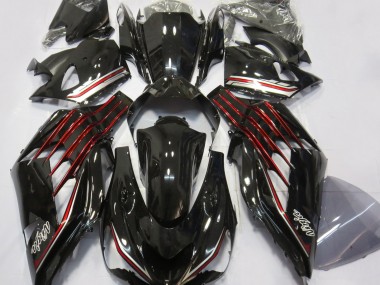 2012-2019 Gloss Black & Red Kawasaki ZX14R Fairings for Sale