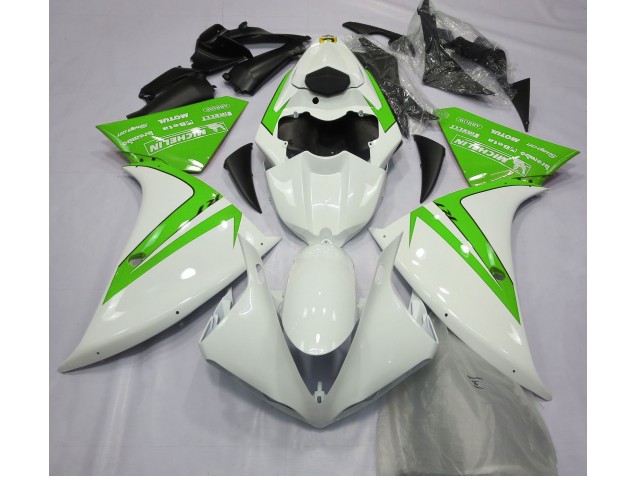 2013-2014 Gloss White and Green Yamaha R1 Fairings for Sale 2013-2014 Gloss White and Green Yamaha R1 Fairings for Sale