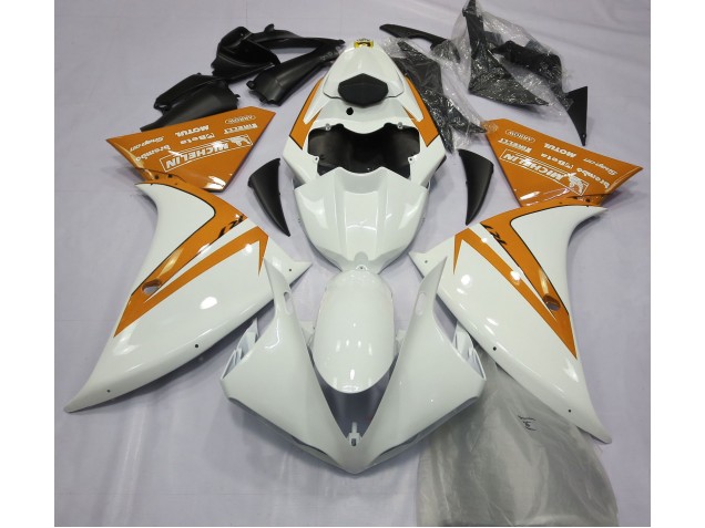2013-2014 Gloss White and Orange Yamaha R1 Fairings for Sale 2013-2014 Gloss White and Orange Yamaha R1 Fairings for Sale