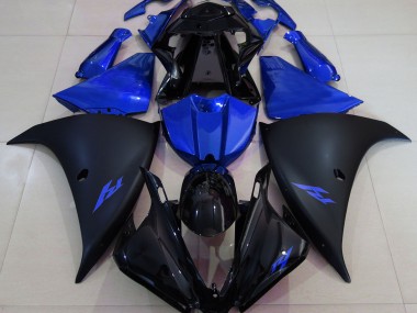 2013-2014 Matte Black and Blue Yamaha R1 Fairings for Sale