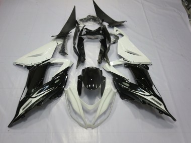 2013-2018 Black and White Kawasaki ZX6R Fairings for Sale