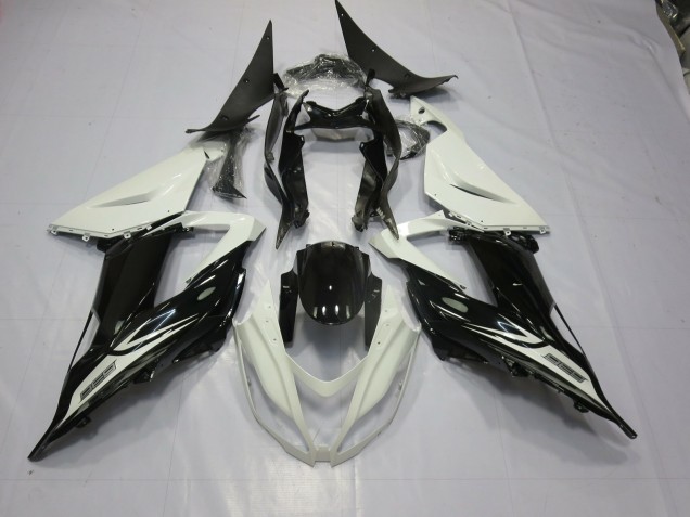 2013-2018 Black and White Kawasaki ZX6R Fairings for Sale 2013-2018 Black and White Kawasaki ZX6R Fairings for Sale