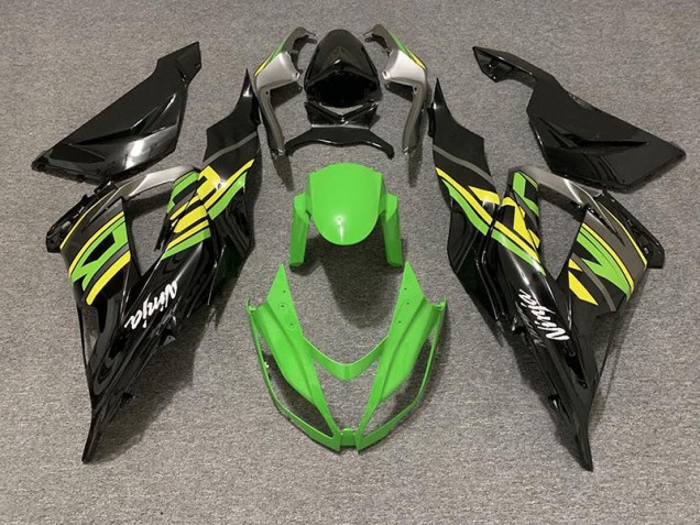 2013-2018 Gloss Black & Green Racing Kawasaki ZX6R Fairings for Sale 2013-2018 Gloss Black & Green Racing Kawasaki ZX6R Fairings for Sale