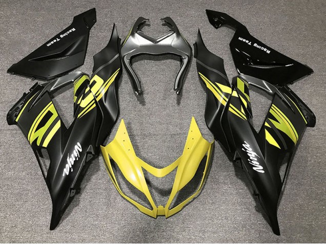 2013-2018 Gloss Black & Yellow Kawasaki ZX6R Fairings for Sale